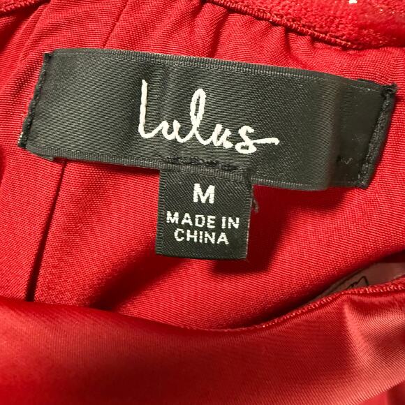 Lulus Women's Wine Red Satin Strapless Bustier Mini Dress Size Medium - Picture 6 of 10